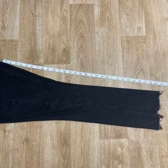 ABERCROMBIE & FITCH JEANS HIGH RISE FRONT SEAM SLIT SIZE 28 SKINNY BLACK GRUNGE - Picture 12 of 12